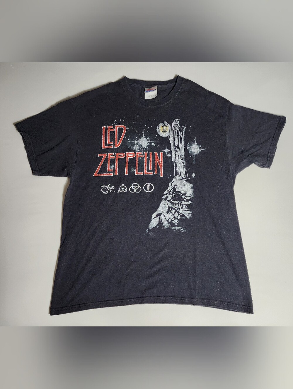 Led Zeppelin Hermit Graphic Y2K Black T-shirt Tag Size L See Measurements